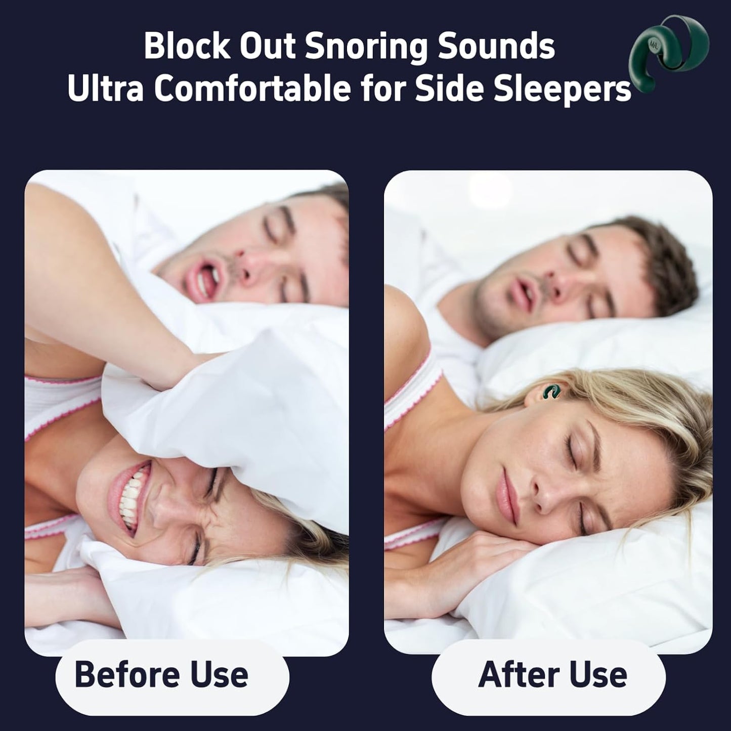 Noise Cancelling Ear Plugs Sleep 50dB NRR Side Sleep Small Ear | ultra soft silicone, reusable one-piece design, 4 sizes included, portable case
