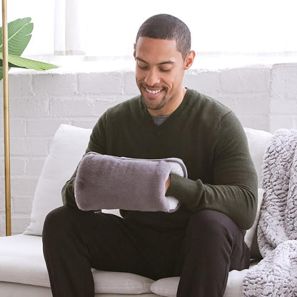 Brookstone Faux Fur Hand Warmer Muff with Microwavable Gel Pack