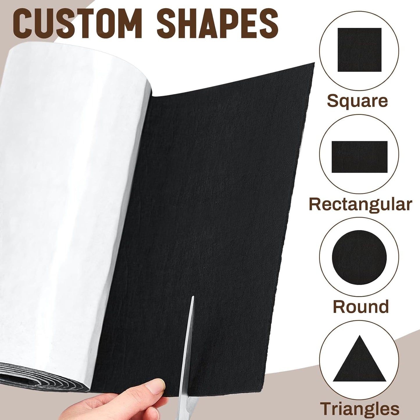 Fullhawl Large Felt Furniture Pads 8 x 60 Inch Non Slip Self Adhesive Heavy Duty Cuttable Strip Roll Felt Sheet Tape for Protecting Hardwood Floors Chair Wall, White