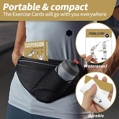 Half Balance Ball Workout Cards, 62 Exercises Cards Deck Large Size 5" x 3.5" Fitness Cards for Women & Men, Beginner Fitness Guide to Training Exercises at Home or Gym