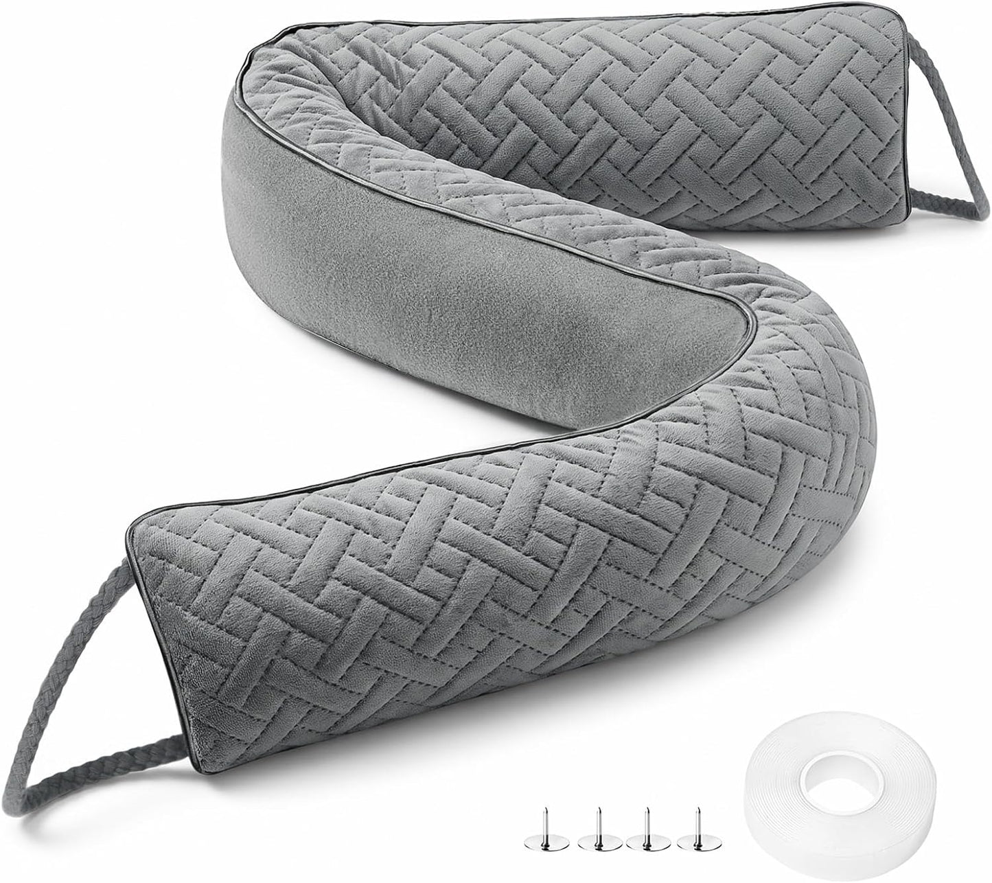 MAGZO Door Draft Stopper 36 Inches, Energy Saving, Gray | Weighted Sound Proofing for Door Draft Blocker, Under Door Gap Filler with Machine Washable Fabric
