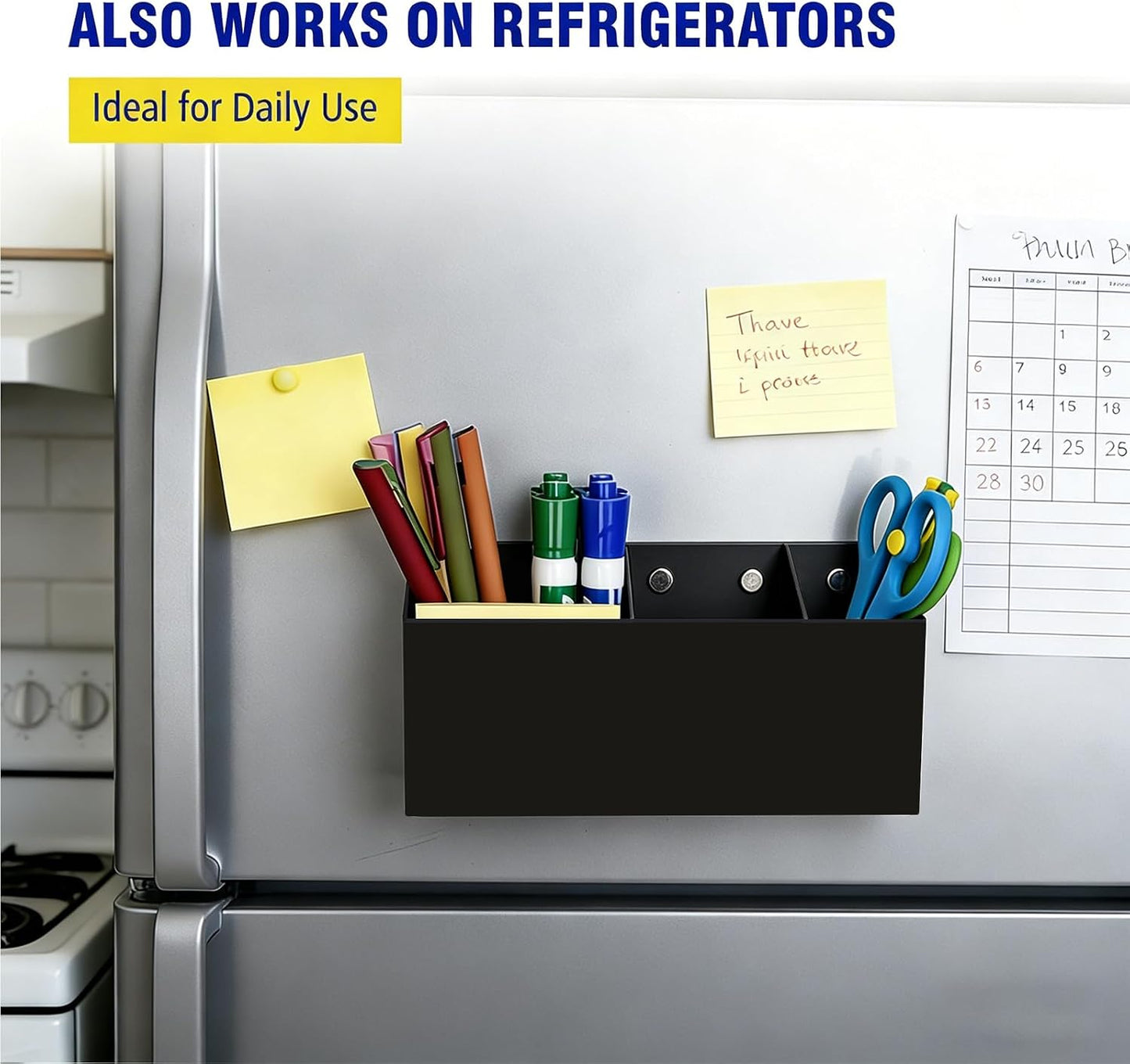 Magnetic Marker Holder for Whiteboard, Fridge, Teacher Must Have | Acrylic Magnet Dry Erase Pen Holder for Refrigeator, Anti-slip Pencil Holder for Classroom, Locker Organizer Accessories