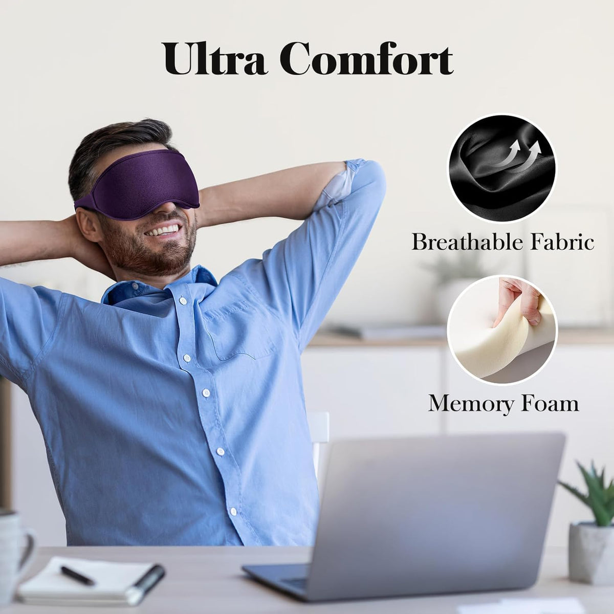 Fygrip 3D Eye Mask Sleep Mask for Men & Women, Black