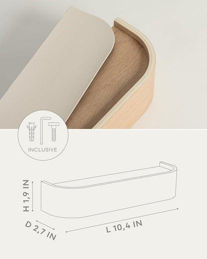 Kazai. Key Holder 'Toke' | Minimalist Key Hook Design from Berlin | Modern Key Holder Wall Mount with Wooden Shelf | Key Rack for Wall as Entryway Organizer | Walnut
