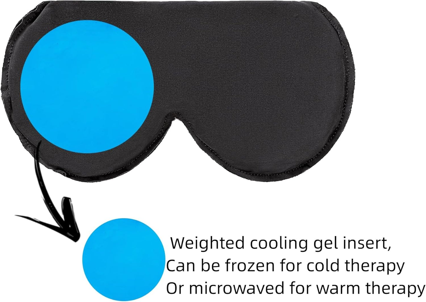 ALASKA BEAR Cooling Gel Eye Mask Weighted Silk Sleep Mask, Black & Pink | Cotton Eyeshades, Cold & Hot Compress, Pain Relief, 180g Heavy, 2 Set