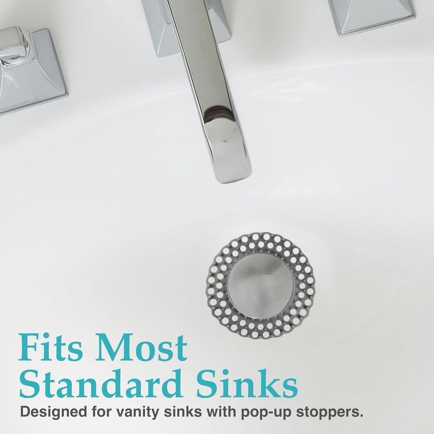 Hairstopper Drain Cover Hair Catcher for Shower and Bathtub, Protects Against Clogs Without Blocking Water Flow, White, 3 Pack | Protects Against Clogs Without Blocking Water Flow, Fits Most Standard Size Shower and Bathtub Drains, 3 Pack