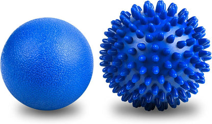 URAQT Spiky Massage Ball Set, 2 Pack Physical Therapy Massage Balls, Hard Lacrosse Ball & Spiky Massage Ball for Myofascial Release and Trigger Point Deep Tissue Massage (Purple)