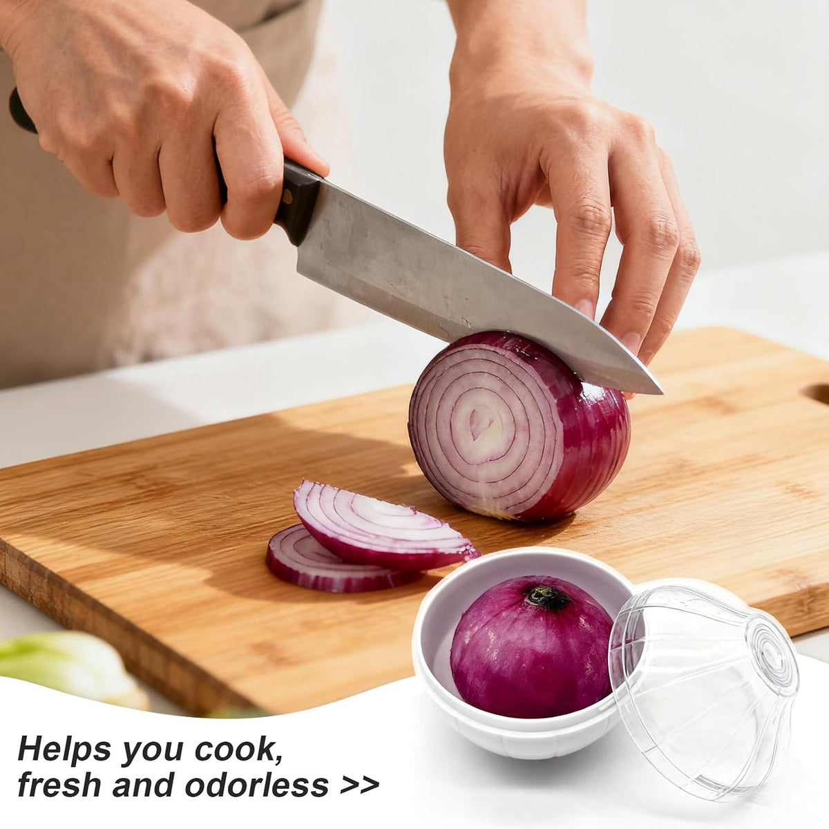 Onion Keeper, Onion Storage Containers, Garlic Shaped Food Saver, Fruit & Vegetable Storage Holder, Sealing Box for Refrigerators
