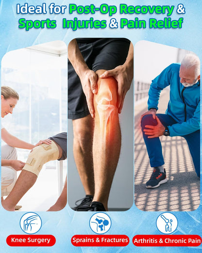 JOBYNA Leakproof Cold Therapy Knee Pad – Compatible Exclusively Ice Therapy Machine, Continuous Circulating Ice Knee Wrap for Post-Surgery Recovery, ACL, Meniscus Tear – No Gel Replacement Pad