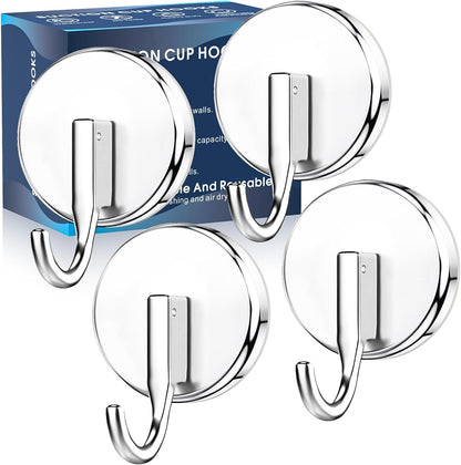 MOTAIPEAK Suction Cup Hooks for Shower,Shower Hooks Mounting on Glass Doors, Tile, Mirrors, Metals,Hook for Hanging Towels, Robe, Loofah, Jackets-Black(2 Pack)