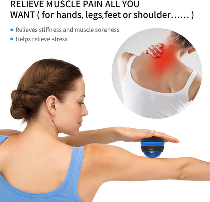 Coolrunner Massage Ball, Manual Roller Massager, Handheld Self Massage Therapy and Relax Full Body Tools for Sore Muscles, Shoulders, Neck, Arms, Legs, Back, Foot, Body (Blue) | Therapy and Relax Full Body Tools for Sore Muscles, Shoulders, Neck, Arms,