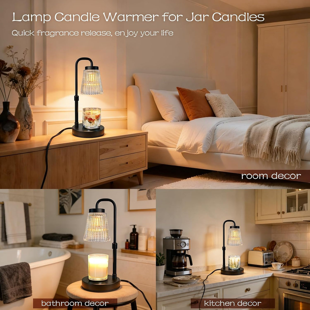 Adjustable Candle Warmer Lamp with Timer: Mothers Day Gifts Lamp fits All Candle Jar Home Decor - Wax Warmer for Scented Wax - Birthday Gifts for Women