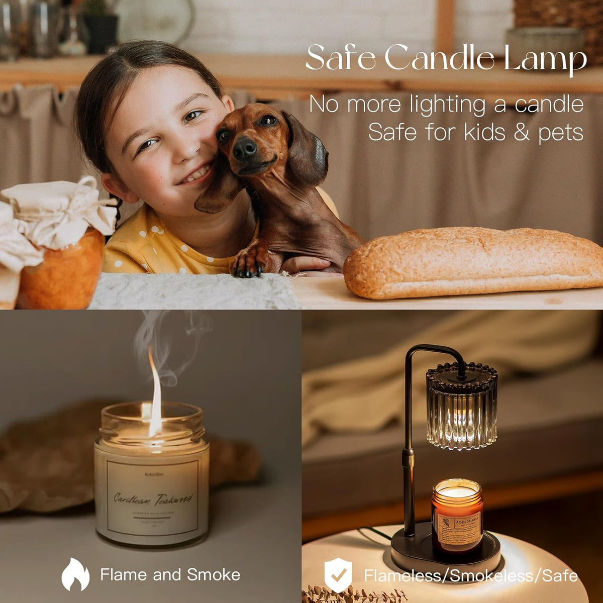 Candeldo Candle Warmer Lamp with Timer: Black Wax Melt Warmer