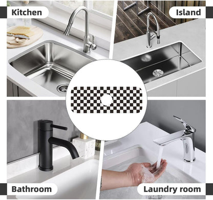 Wildflowers Floral Flower Kitchen Sink Splash Guard Faucet Mat Super Absorbent Fast Drying Mat Sink Gadgets-Fast Drying Pad Sink Mat For Kitchen Bathroom (15" X 5.5" )