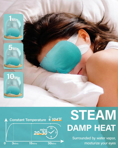 Steam Eye Mask,Warm Eye Compress for Dry Eyes Sleep Mask,Hot Auto Heated Eye Masks Relaxing Items for Women Moist Heat for Eyes Soothing Eye Fatigue,Disposable EyeMask for SPA Essentials