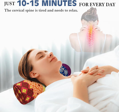 Neck Roll Pillow for Sleeping,Ergonomic Cylinder Tube Pillows for Cervical Spine and Neck Support,Versatile Roll Pillow for Bed,Office,and Travel,Memory Foam Bolster with Washable Cover