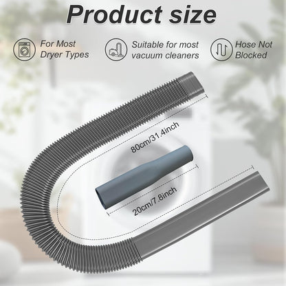 Upgraded Dryer Vent Cleaner Kit: Universal Vacuum Hose Attachment for Lint Removal Fits All Vacuums Cleaner Dryer Cleaning Tools for Clogged Ducts (Blue)