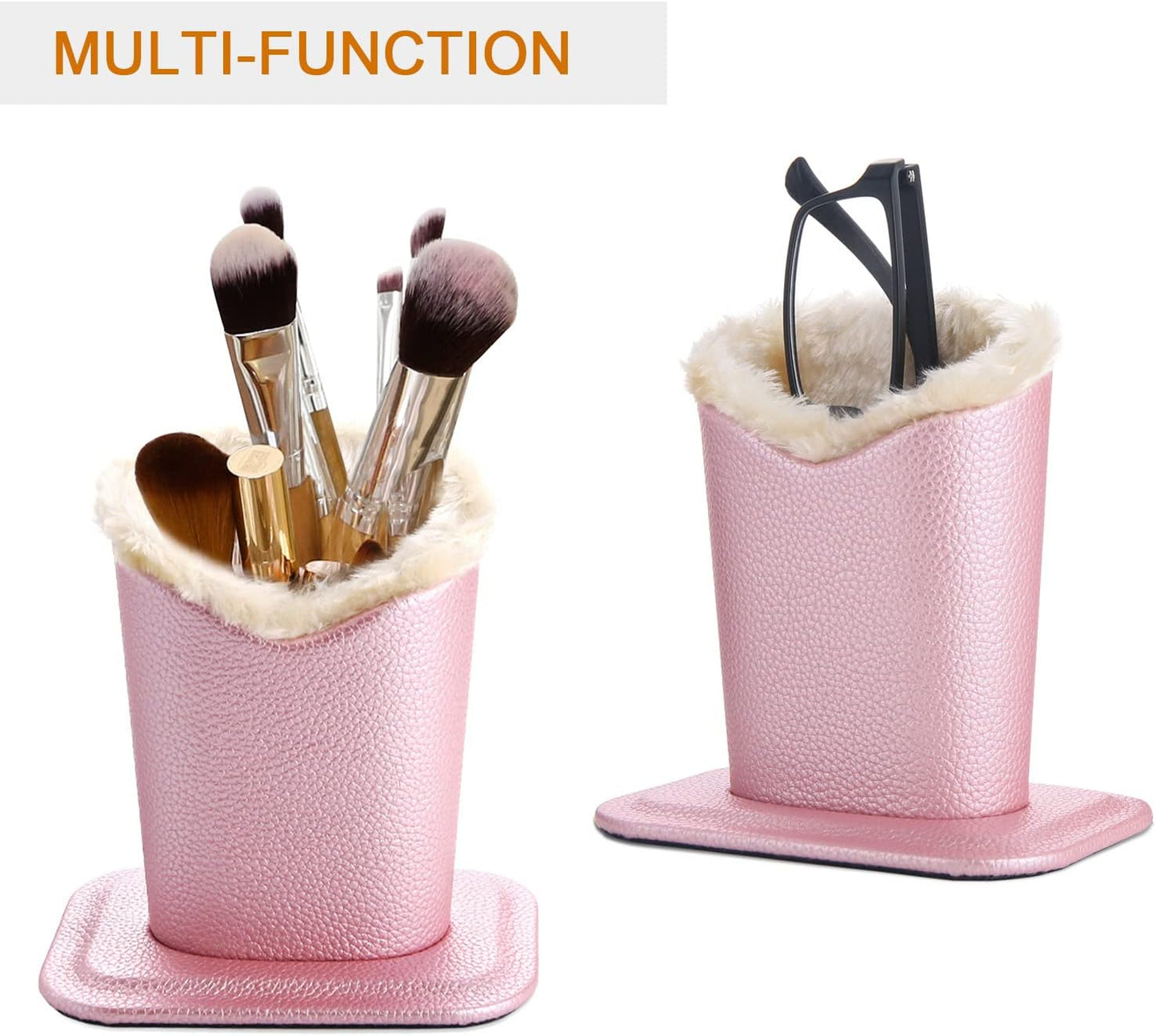 Plush Lined Eyeglasses Holder,Glasses Storage Organizer for Desk, Nightstand, Office,Eyewear Display Case,2 Packs