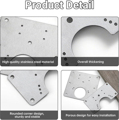 24 Pcs Cabinet Hinge Repair Plate, Stainless Steel Door Hinge Repair Kit with Fixing Screw, Cabinet Replacement Plate Kit for Cupboard, Locker, Doors
