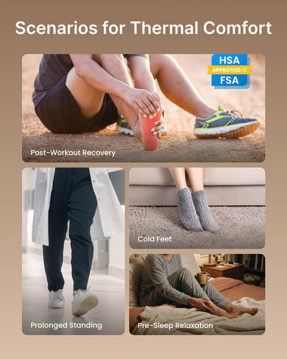 RENPHO Thermacool 2-in-1 FSA Foot Massager with Heat & Cold, HSA Eligible | Cooling Therapy, Premium Foot Massager with 5 Compression & 3 Kneading, Countdown Timer Panel, Remote, Fits up to Size 13