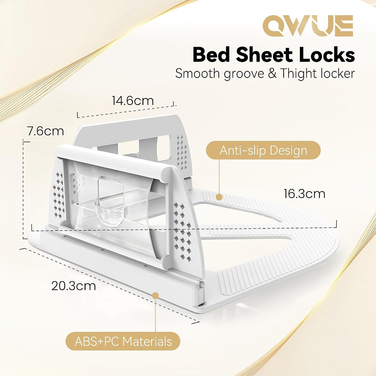 Bed Sheet Holders for Corners and Sides, 4Pcs Heavy Duty Sheet Straps & Grippers, Mattress Sheet Holder Keep Sheets Tight All Night, Universal Fit for Fitted Sheets, Queen King Twin RV
