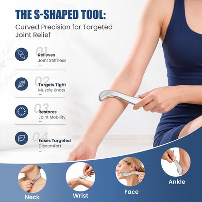 Muscle Scraper Tools, Stainless Steel Guasha Tool for Body, Scraping Tool Physical Therapy, Myofascial Release Tool, Massage Tools for Deep Tissue