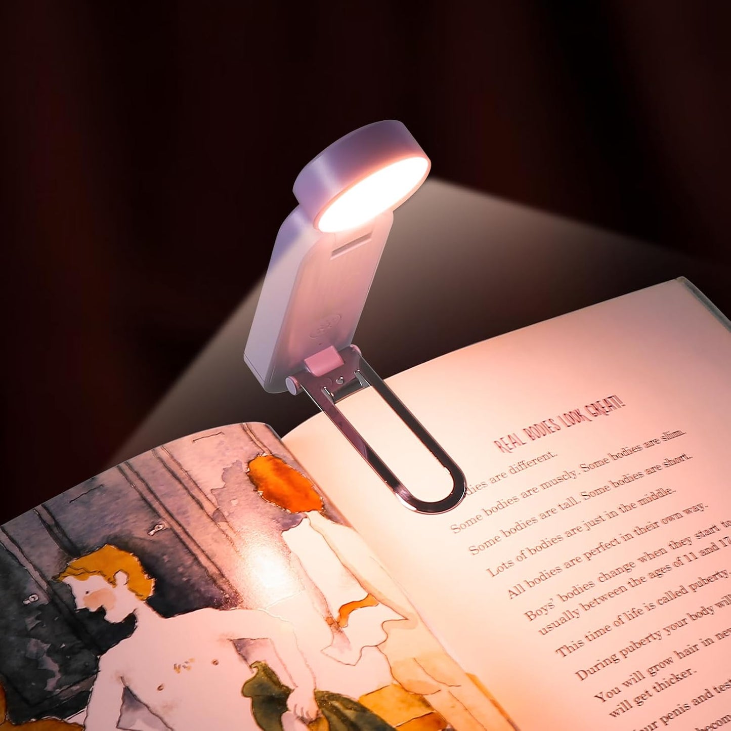 VAVOFO USB Rechargeable Bookmark Reading Light, Blue Light Blocking Amber LEDs for Bedtime Reading - Clip On, 9 Lighting Modes