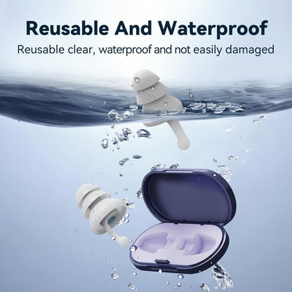 Ear Plugs for Sleeping, 35dB Reusable Soft Silicone Earplugs