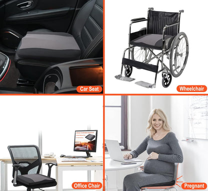 Lofty Aim Car Seat Cushion, Memory Foam Car Seat Cushions for Long Driving | Comfy Car Seat Pillow for Pain Relief, Driver Seat Cushion Adds Height, Butt Cushion for Car, Truck, Office Chair, Black