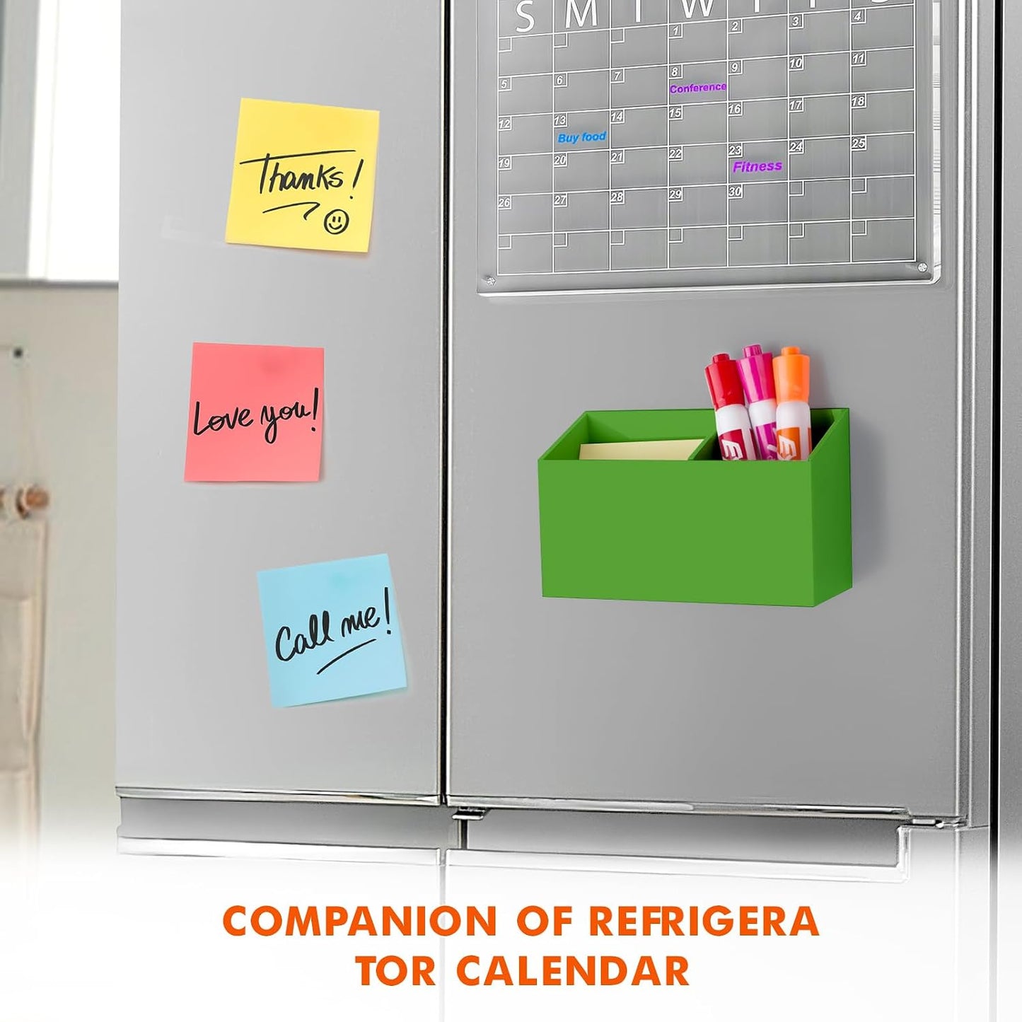 BEYGORM Magnetic Dry Erase Marker Holder for Whiteboard & Refrigerator | Non-slip Acrylic Pen Holder for Classroom, Fridge Magnet, Locker Organizer Accessories, Teacher & School Supplies(Black)
