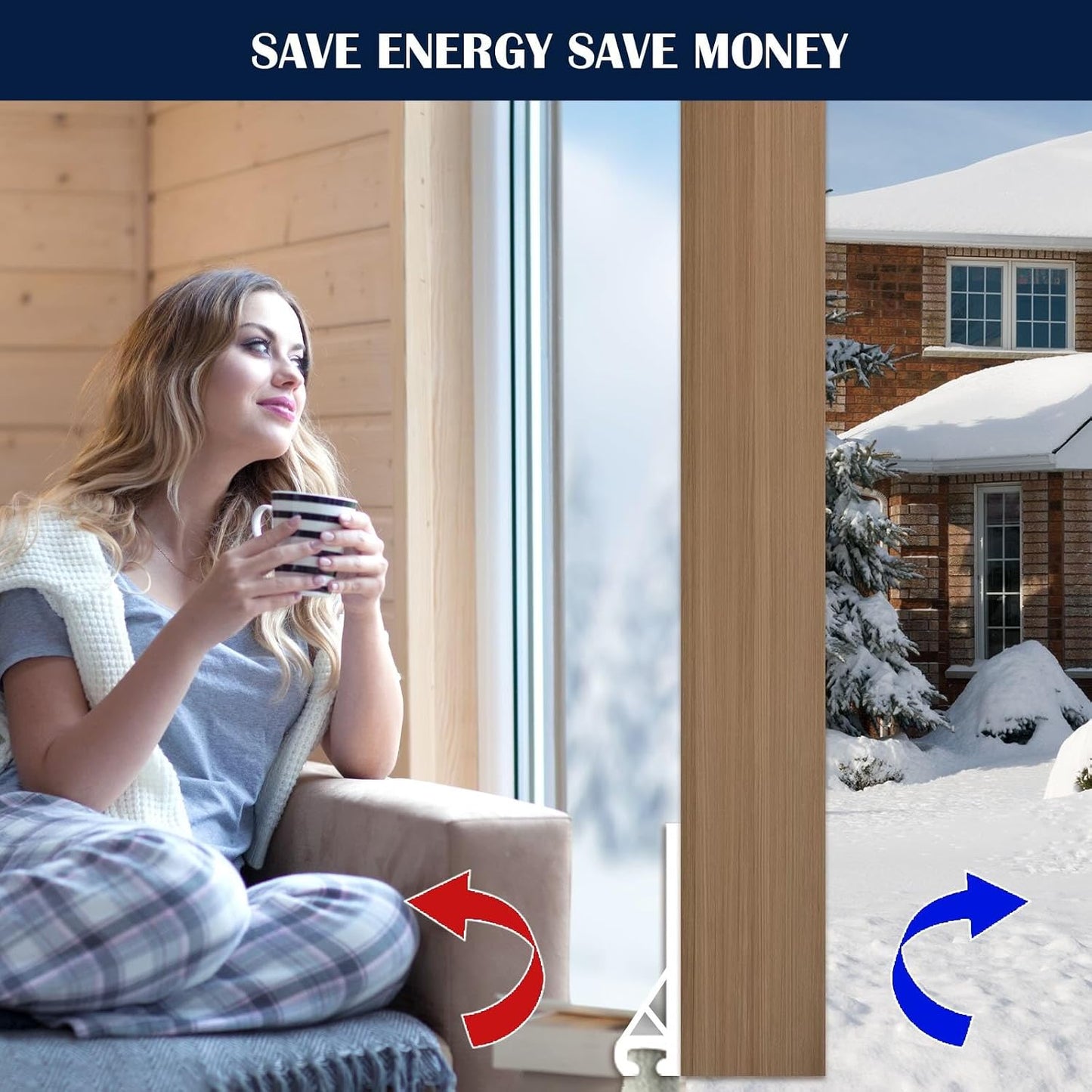 Door Sweep for Bottom of Door: Integrated Design with Brush | Self Adhesive Under Door Draft Stopper - Seal Dust Noise Hot or Cold Air Insulation - White 39"L 2" W