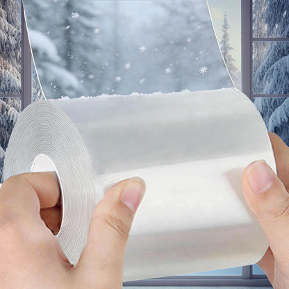 Window Sealing Tape 2 Inch x 33 Ft Transparent Window Insulation Waterproof Nano Draft Isolation Tape Clear Weather Stripping Caulk Tape for Window and Bathroom Shower Glass Side Gaps