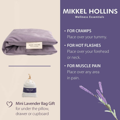 Microwavable Heating Pad with Lavender & Flaxseed, Hot & Cold Therapy, Heat Pad for Back, Neck, Shoulder, Knee, Leg & Menstrual Cramp Relief, Washable Cover, Mini Lavender Bag Gift, One Size Fits All