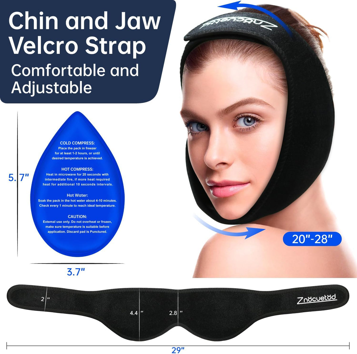 ZNÖCUETÖD 4 Packs Small Gel Ice Packs for Injuries Reusable Compatible with Wisdom Teeth Ice Pack Head Jaw Face Wrap Oral Dental Surgery Recovery