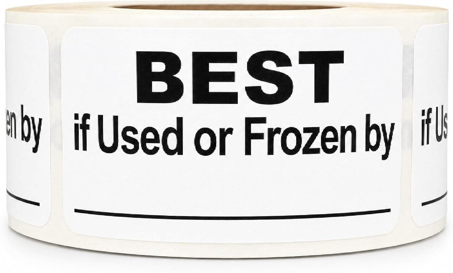 Writable Removable Freezer Food Date Labels, 1 x 2, 500/Roll | Best if Used or Frozen by Stickers for Meal Prep, Leftovers, Restaurants, Delis, Bakeries and Cold Storage. Made in USA
