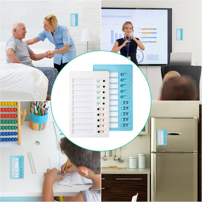 Aleric 2 Pieces Chore Chart for Kids to do List Chores Checklist Task Board, Sliding Morning Routine Chart for Adults, Daily Memo RV Checklist Planning Boards Reminder Charts