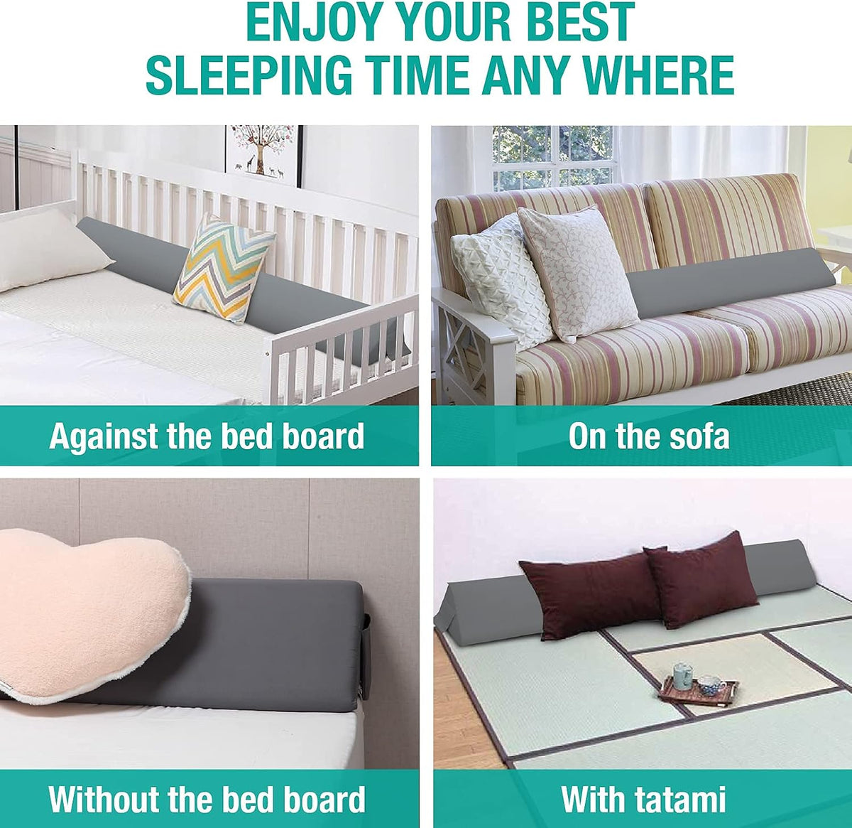 Vekkia Bed Wedge Pillow for Headboard Gap,Bed Gap Filler(0-6") King