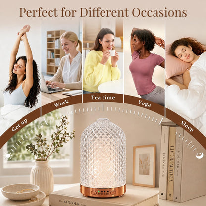 Essential Oil Diffuser for Home, 120 ml Glass Aromatherapy Diffuser