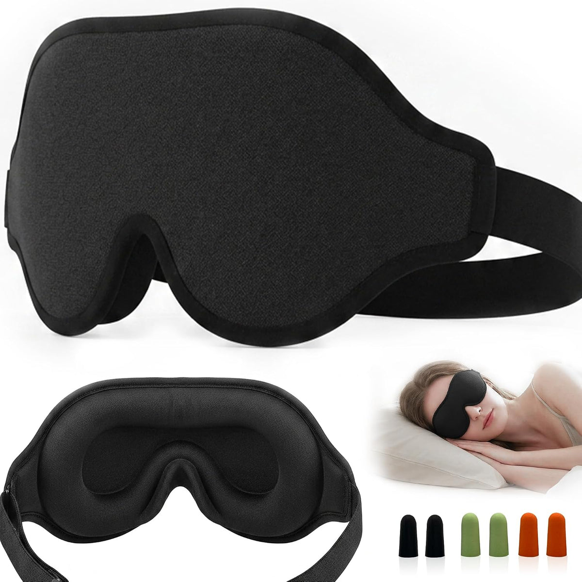 Sleep Mask for Light Sleepers & Side Sleepers, 100% Blackout 3D Cooling Eye Mask, Zero Pressure Breathable Night Blindfold for Insomnia, Deep Sleep, Daytime Sleeping, Travel, Yoga & Shift Work