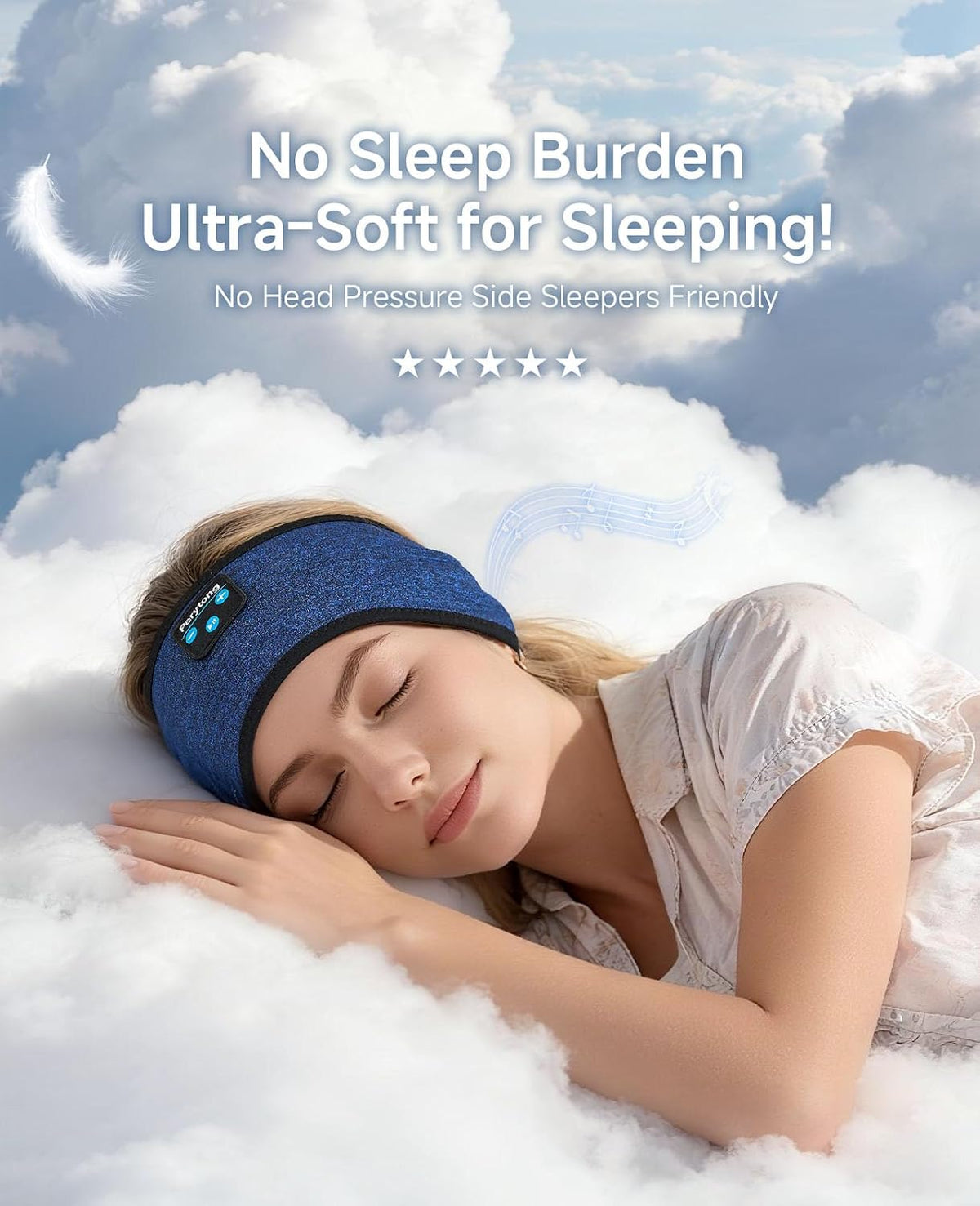 Sleep Headphones | Bluetooth 5.4 Headband | Wireless Earbuds Earphones Sweat Resistant with Ultra-Thin HD Stereo Speaker, Headphone Band for Side Sleepers Workout Running Tech Gadgets Unique Gifts