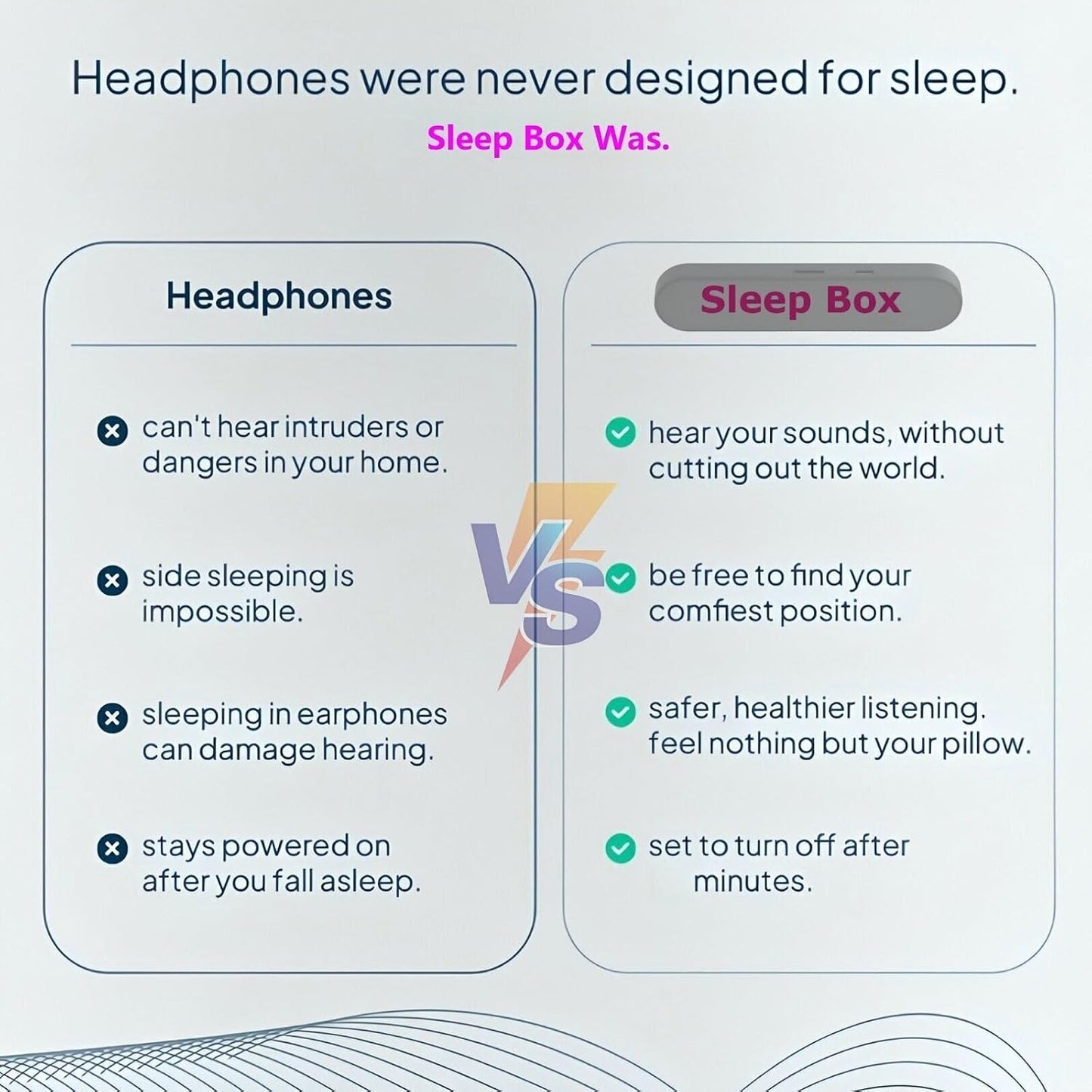 Private Mini Under Pillow Speaker Bluetooth for Sleeping, Portable Bone Conduction Technology with Volume Control/TF Function, Wireless White Noise/Sleep Aid（Inky