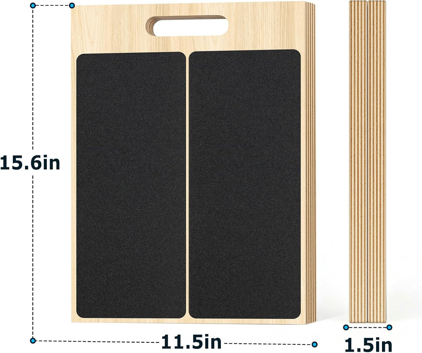 Wooden Slant Board for Calf Stretching, 5 Adjustable Angles, 300lb Capacity | 15.5-Inch Anti-Slip Squat Wedge for Yoga Pilates Fitness, Physical Therapy for Ankle Mobility & Hamstring Stretch