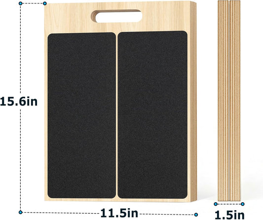 Wooden Slant Board for Calf Stretching, 5 Adjustable Angles, 300lb Capacity | 15.5-Inch Anti-Slip Squat Wedge for Yoga Pilates Fitness, Physical Therapy for Ankle Mobility & Hamstring Stretch
