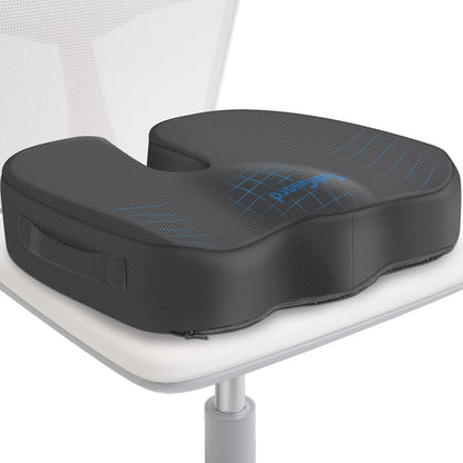 TushGuard Seat Cushion for Office Chair, Car, Memory Foam, Black Large | For Back, Coccyx, Sciatica, Tailbone Pain, Ergonomic Design, Non-Slip, Desk Wheelchair Use, Supportive Butt Pillow, For Man