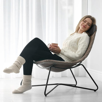 HOMBYS Cervial Neck Pillow for Recliner, Foam Headrest Cushion for Sleeping, Medium Firm Neck Support for Couch, Office Chair and Car, Non-Slip Backing and Elastic Straps, Dark Grey
