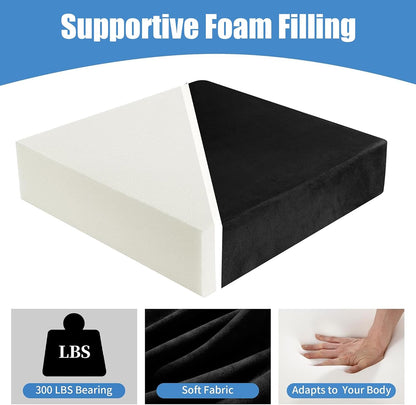 HOMBYS Recliner Seat Cushion with Lumbar Support Pillow and Adjustable Headrest, Medium Firm Foam Filling Chair Pad and Back Support, Non-Slip Design for Comfort and Pressure Reduce, Black