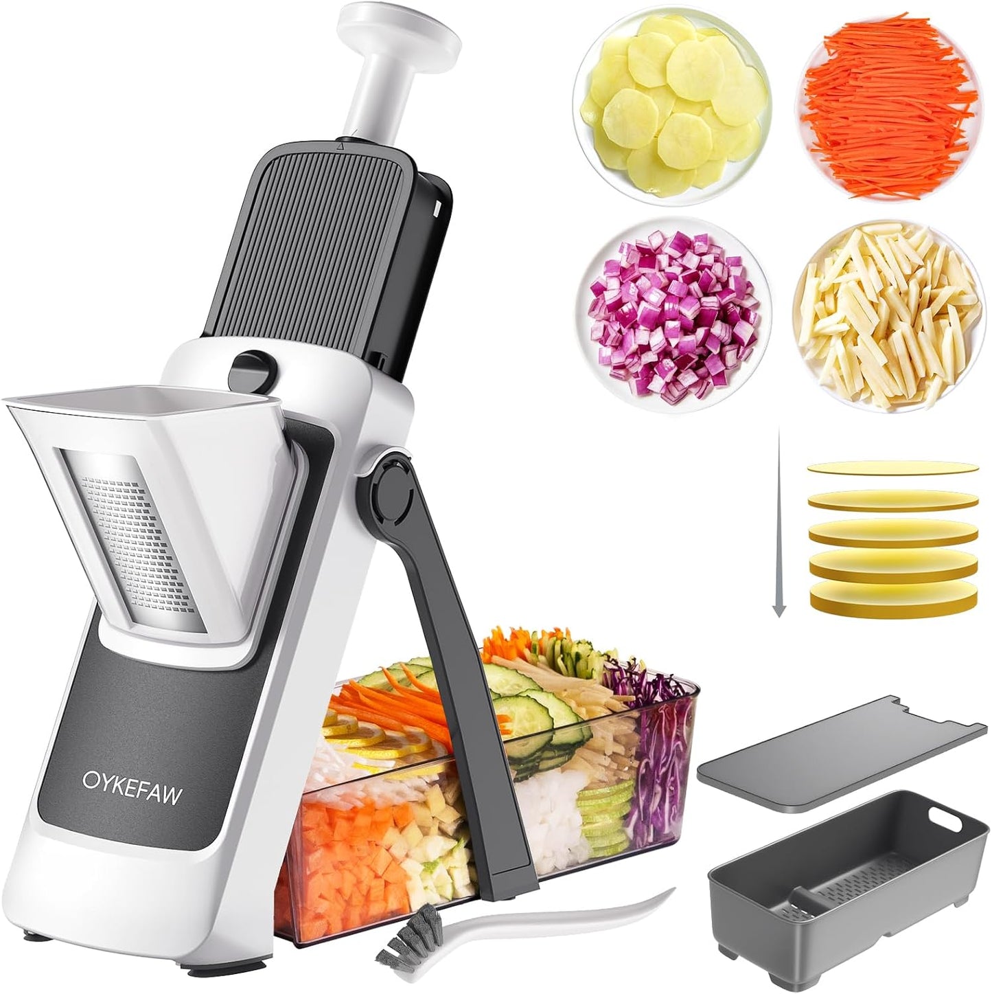 Safe Mandoline Slicer for Kitchen, Potato Slicer for Chips,Vegetable Cutter | Potato Slicer for Chips, 6 in 1 Vegetable slicer with Thickness Adjuster, Faster Kitchen Slicer for Meal Prep (Only Slice)
