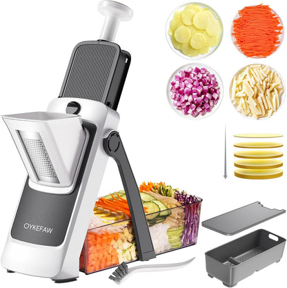 Safe Mandoline Slicer for Kitchen, Potato Slicer for Chips,Vegetable Cutter | Potato Slicer for Chips, 6 in 1 Vegetable slicer with Thickness Adjuster, Faster Kitchen Slicer for Meal Prep (Only Slice)
