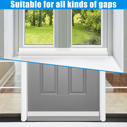 Draft Seal Tape for Doors and Windows 2 in x 20 Ft Silicone Weather Stripping Extra Thick 2mm Door Seal Strip with Strong Adhesive Draft Insulation Stopper Side Seal - Clear