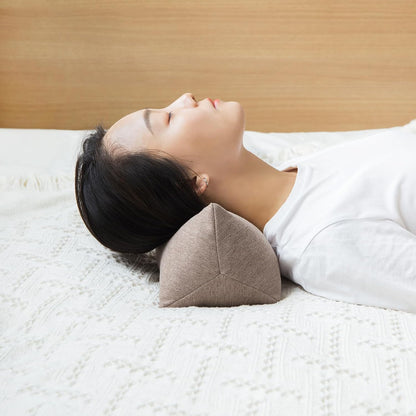Buckwheat Neck Support Pillow Cervical Neck Cylinder Bolster Pillow,Buckwheat Hulls Adjustable Roll Pillow,Neck Pain Relief for Back and Side Sleepers Round Pillows for Lunch Break beige, 6*15 inch